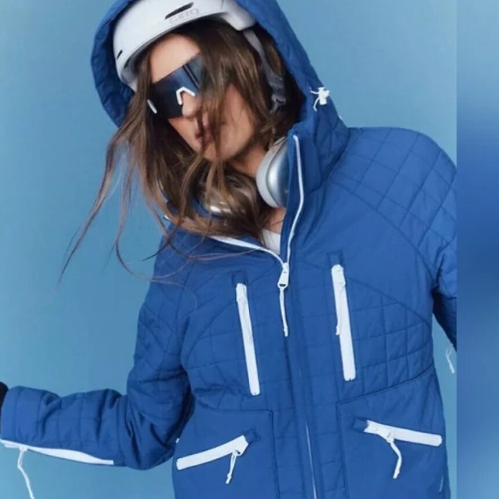 free people all prepped short parka true blue